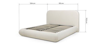 Letto imbottito LUMIN 160x200 cm, beige chiaro