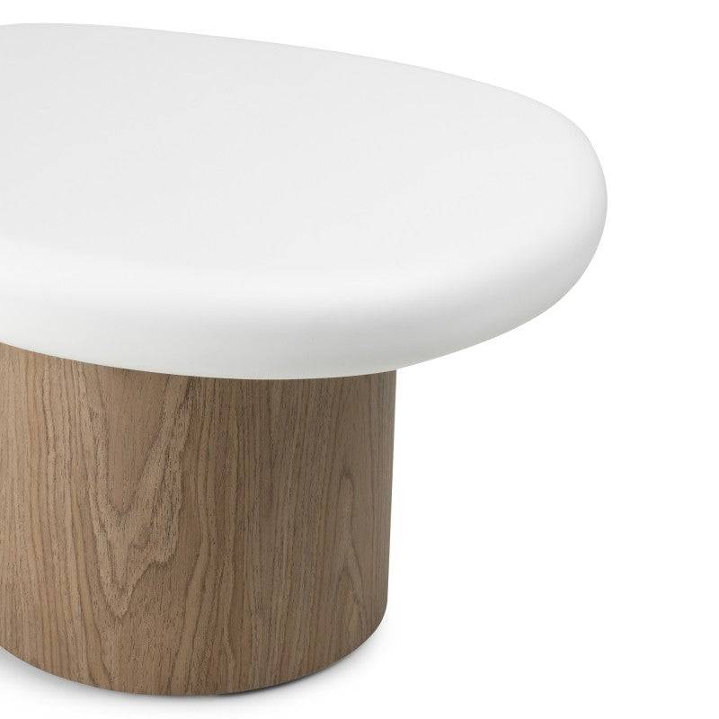 Beistelltisch OBUO 50 cm Weiß Nussbaum
