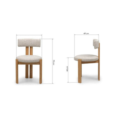 Stuhl MARTIN beige-cremefarben Naturholz