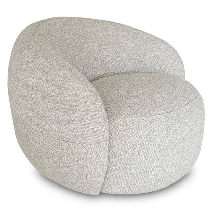 Poltrona Girevole NORA, Beige, Forme Arrotondate