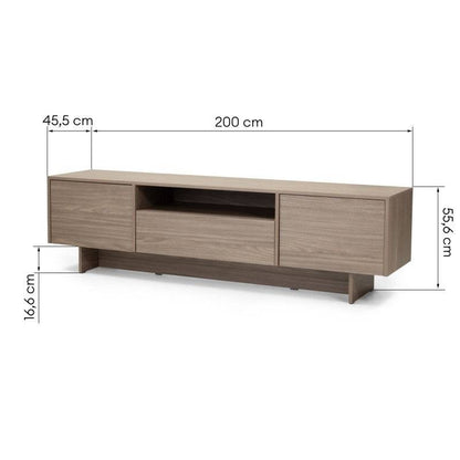 TV-Schrank ANSO mit zwei Türen und Schublade, Perl-Eiche