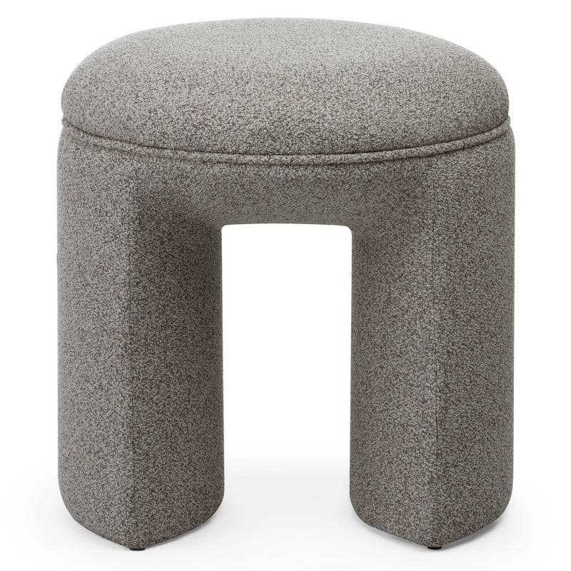 Pouf imbottito CAVE, forma arrotondata, marrone chiaro