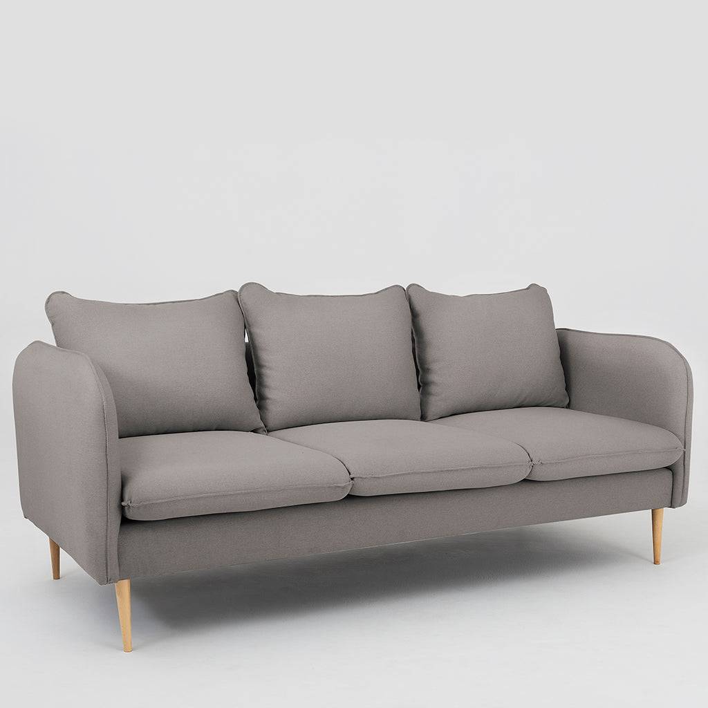 Sofa POSH WOOD 3-Sitzer - Stahl, Naturholz