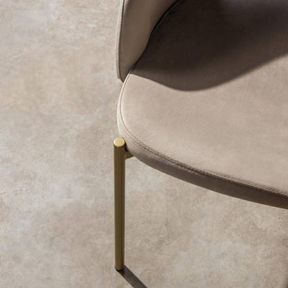 Sedia MORES beige con gambe oro