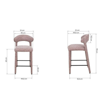 Polsterhocker IROKI, Beige und Bordeaux meliert