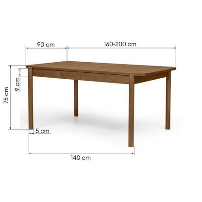 Tavolo MORENO allungabile 160-200 cm, marrone