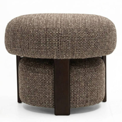 Poltrona lounge MARBELLO, forme arrotondate, marrone-crema/noce