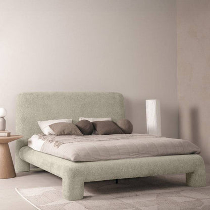 ROLLAND Letto Imbottito 160x200 cm Grigio Chiaro