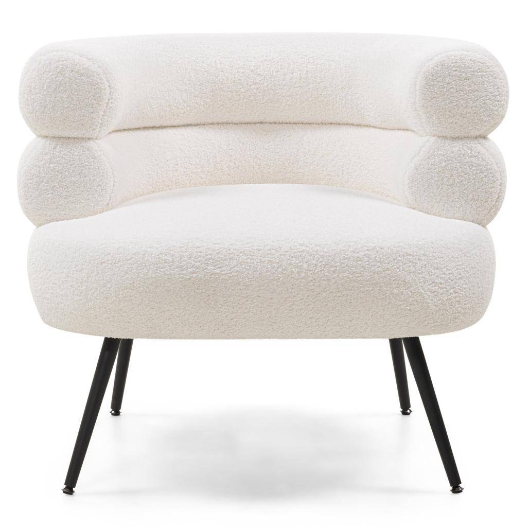 Poltrona MAGNIFIQUE avorio, forme arrotondate, gambe nere