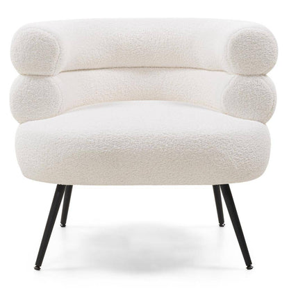 Poltrona MAGNIFIQUE avorio, forme arrotondate, gambe nere