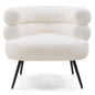 Sessel MAGNIFIQUE Elfenbein, abgerundete Formen, schwarze Beine