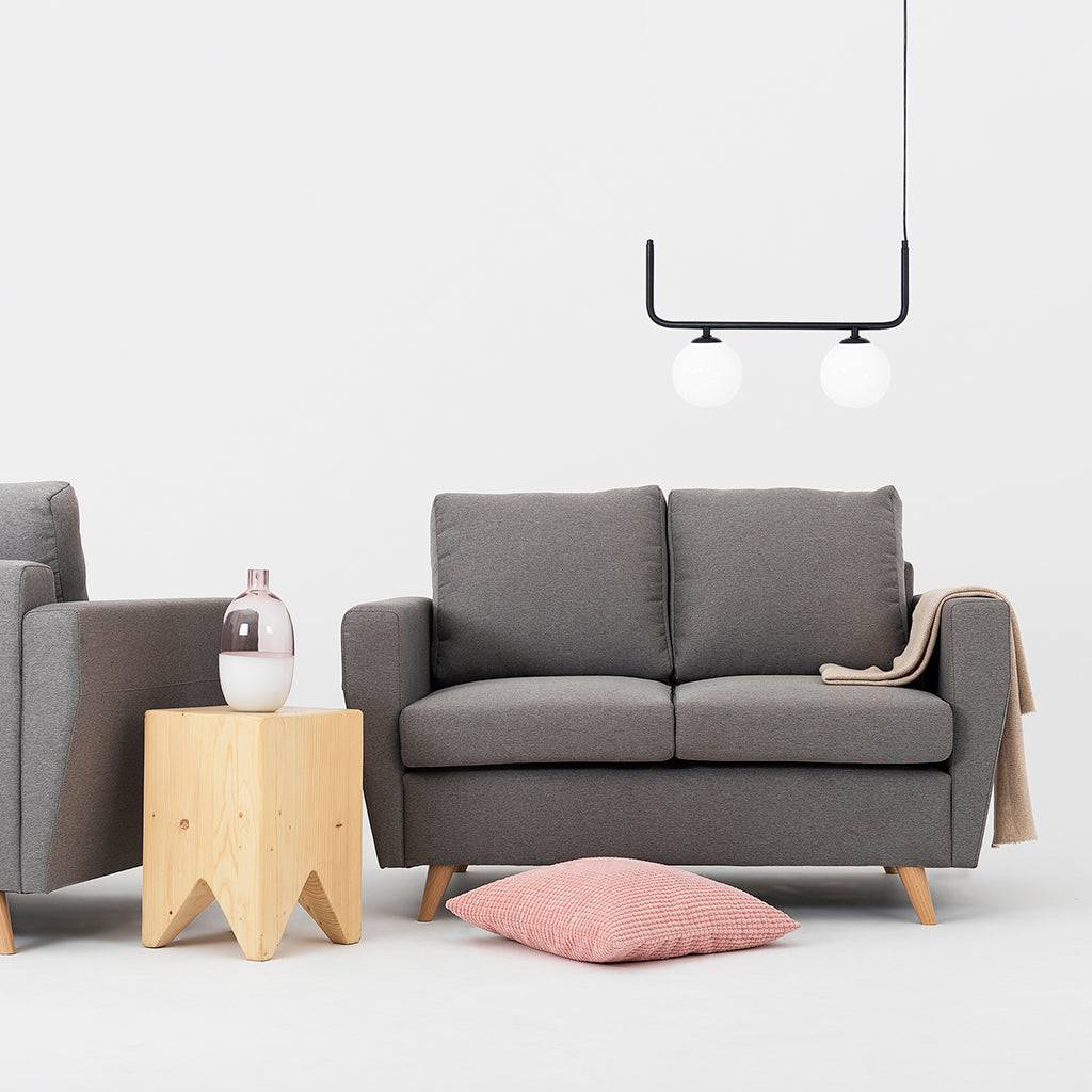 Sofa LOVER 2-Sitzer – Stahl, Natur