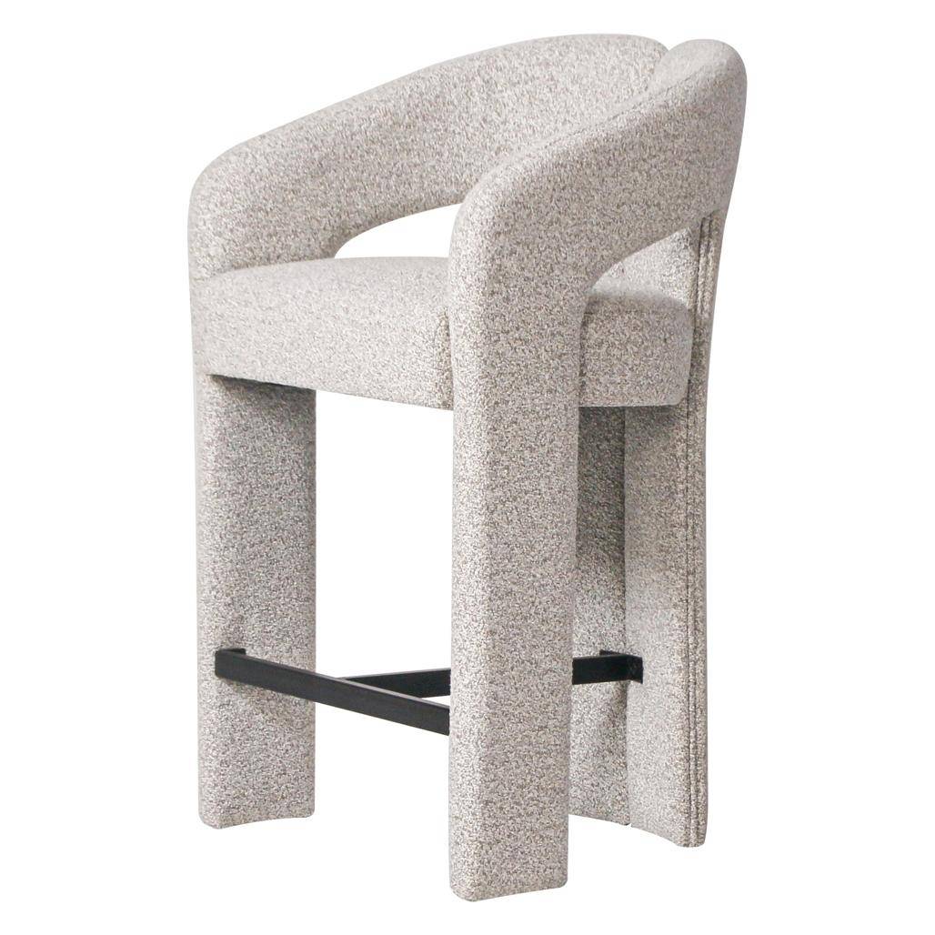 Sgabello imbottito JOEL, grigio-beige
