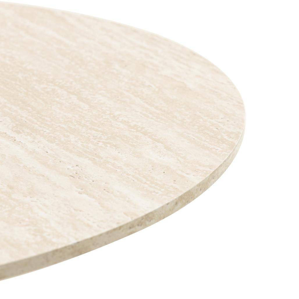 Tavolino da caffè rotondo OREZ, beige travertino