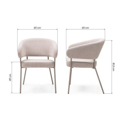 Sedia rivestita MALUA beige bouclé