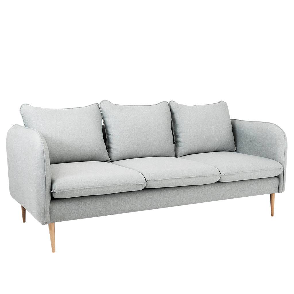 3-Sitzer-Sofa POSH WOOD – Platin, Naturholz