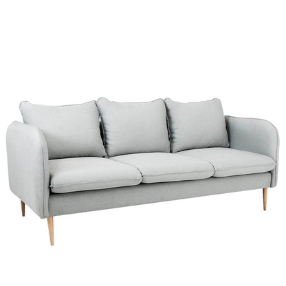 3-Sitzer-Sofa POSH WOOD – Platin, Naturholz