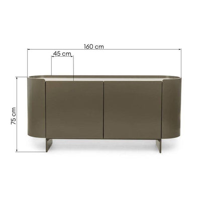 NARN Cassettiera ovale verde/grigio sinterizzato lucido