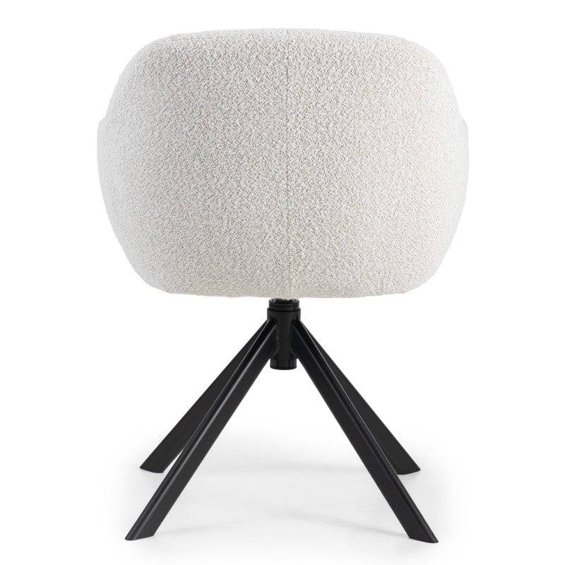 Poltrona ANTOS girevole, beige crema e gambe nere