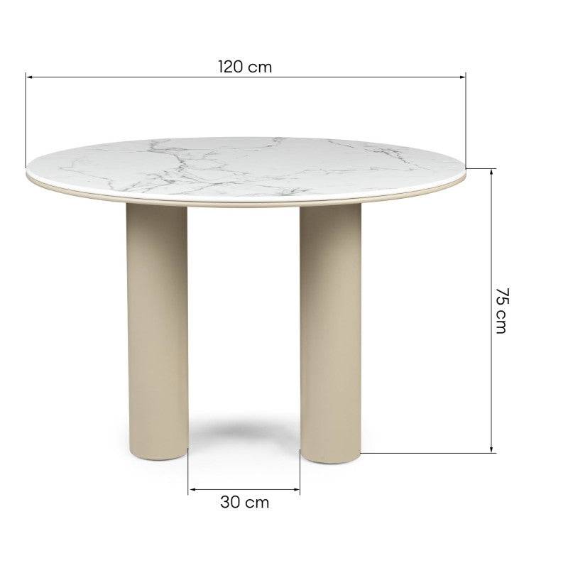 BEJRO Tavolo da Pranzo 120 cm Rotondo Beige Scuro