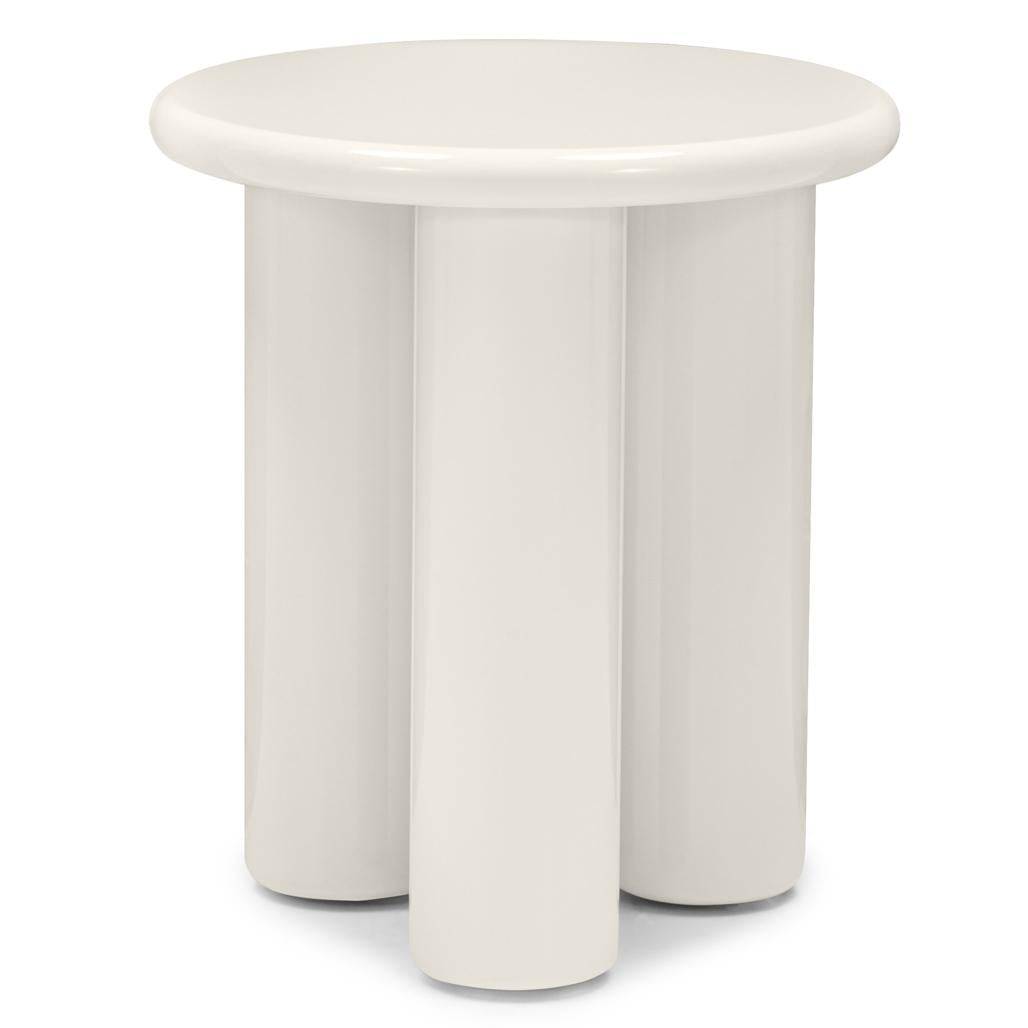 Tavolino laterale LOLA 40 cm, crema, lucido