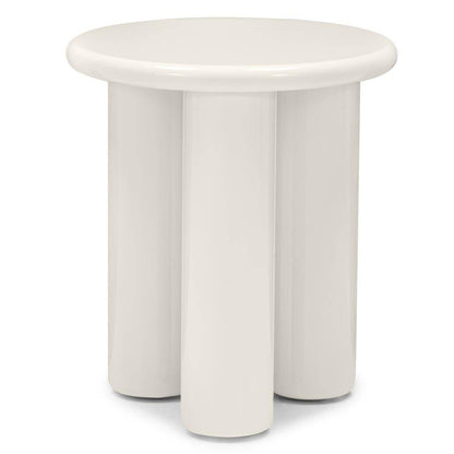 Tavolino laterale LOLA 40 cm, crema, lucido