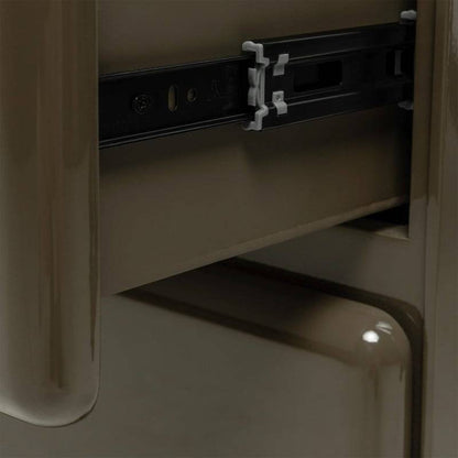 Comodino AGOS con cassetti, verde/grigio, forme arrotondate