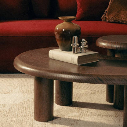Set di tavolini WALNUT rovere scuro forme arrotondate