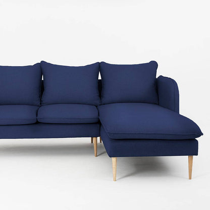 Divano ad angolo POSH P WOOD - Ink, legno naturale
