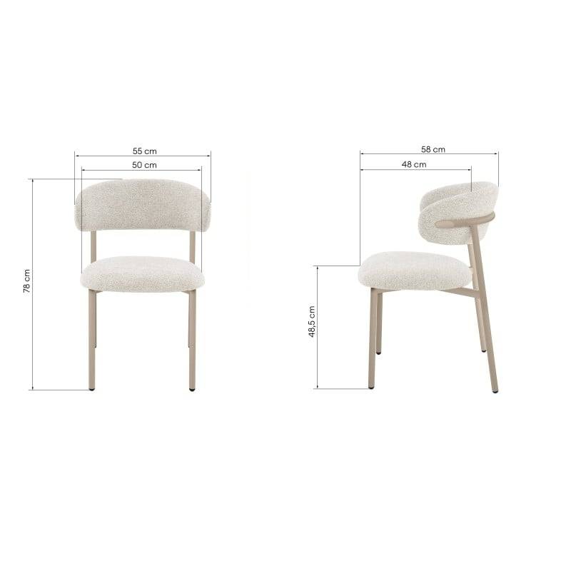 Sedia da pranzo rivestita, beige