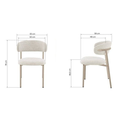 Sedia da pranzo rivestita, beige