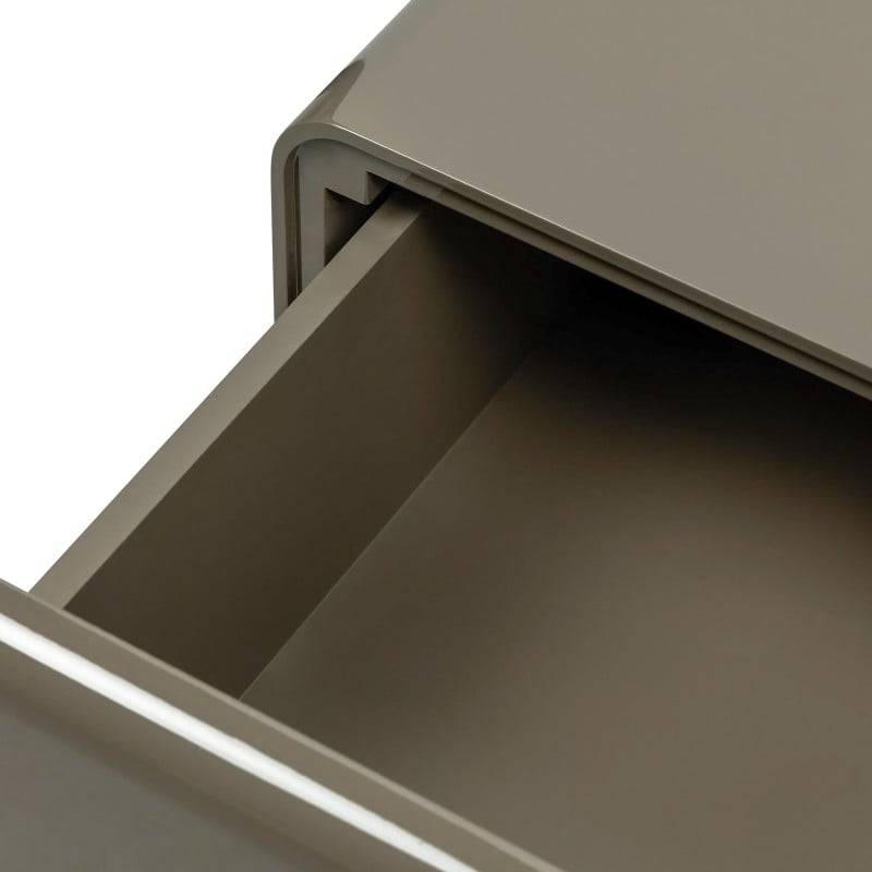 Comodino AGOS con cassetti, verde/grigio, forme arrotondate