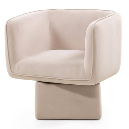 Sedia girevole MAREL beige chiaro velluto
