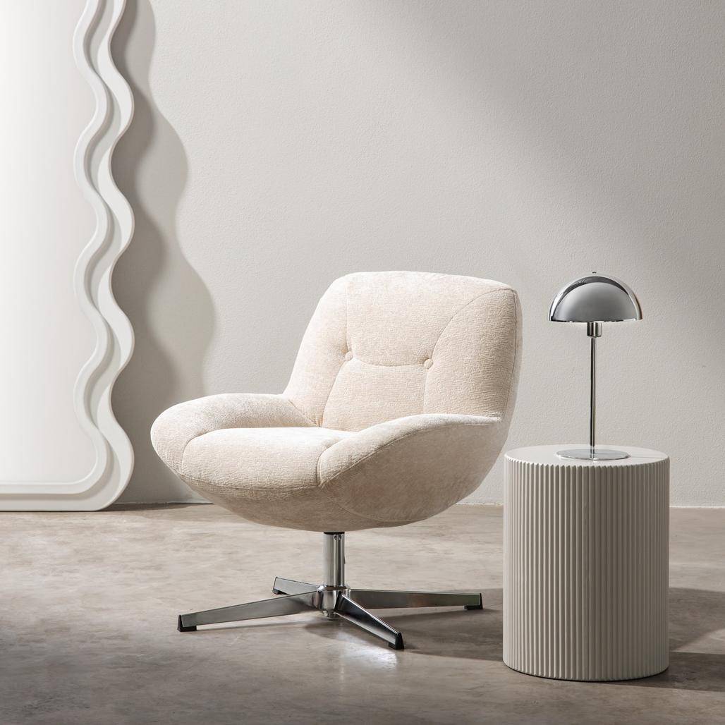 Poltrona girevole RENO, beige