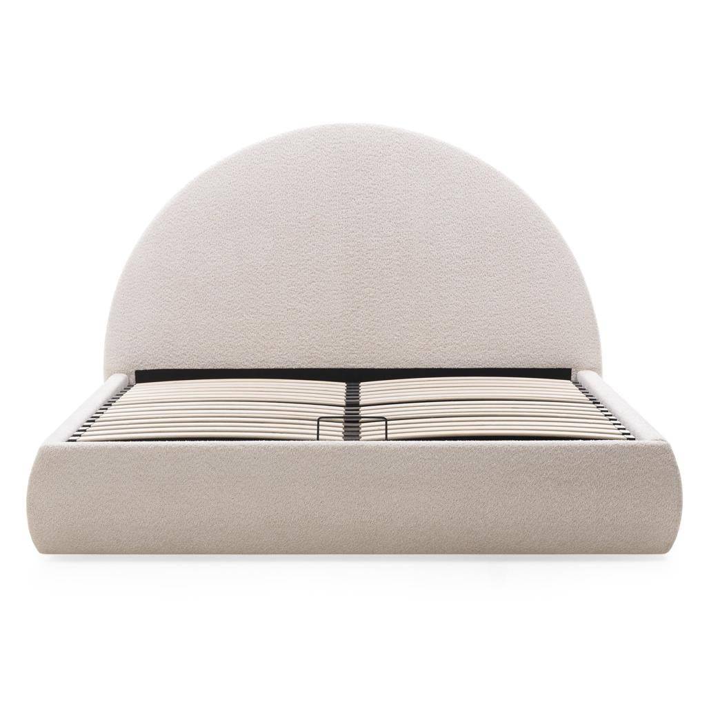 Letto rivestito MIMIQ 160x200 cm, con contenitore, beige