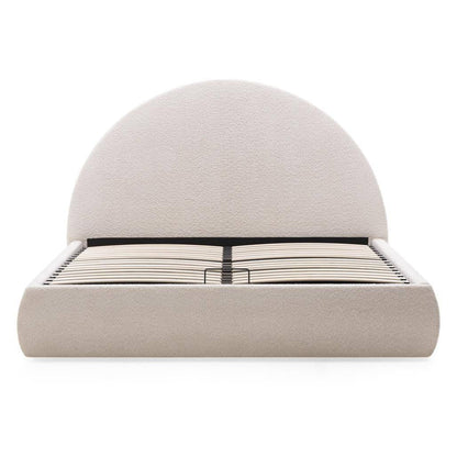 Letto rivestito MIMIQ 160x200 cm, con contenitore, beige