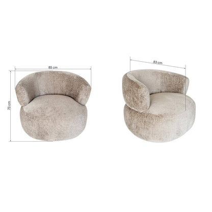 Poltrona girevole CORNEL, forme arrotondate, beige