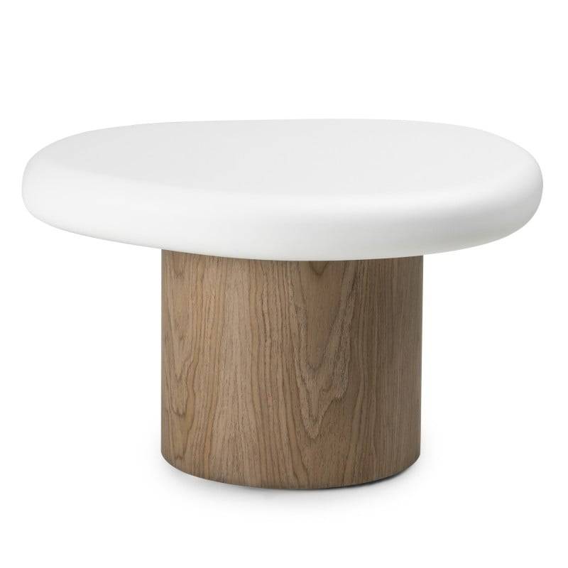 Beistelltisch OBUO 50 cm Weiß Nussbaum
