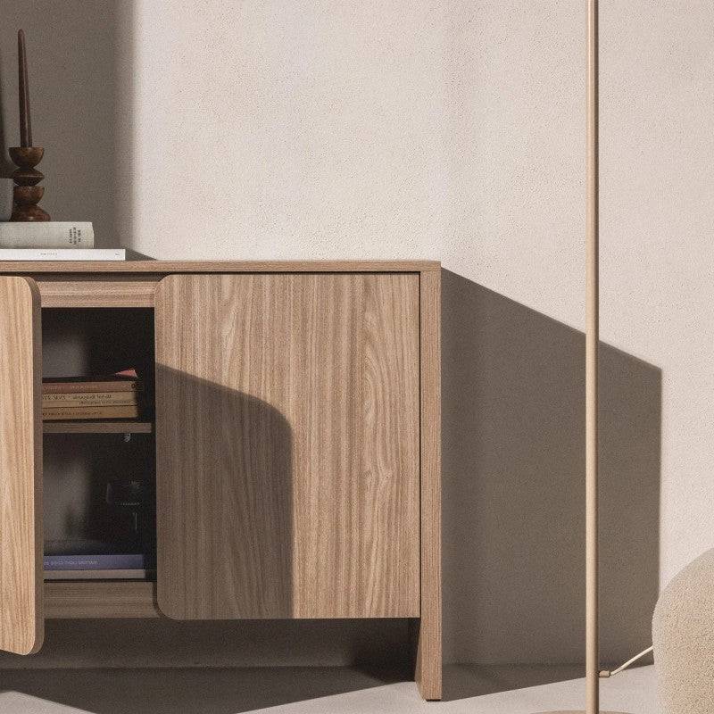 Cassettiera OKU a due ante, rovere perlato