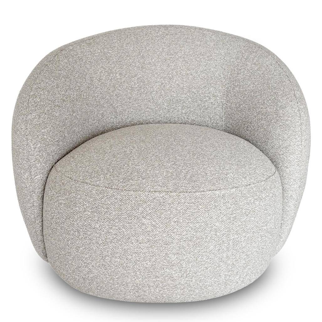 Poltrona Girevole NORA, Beige, Forme Arrotondate