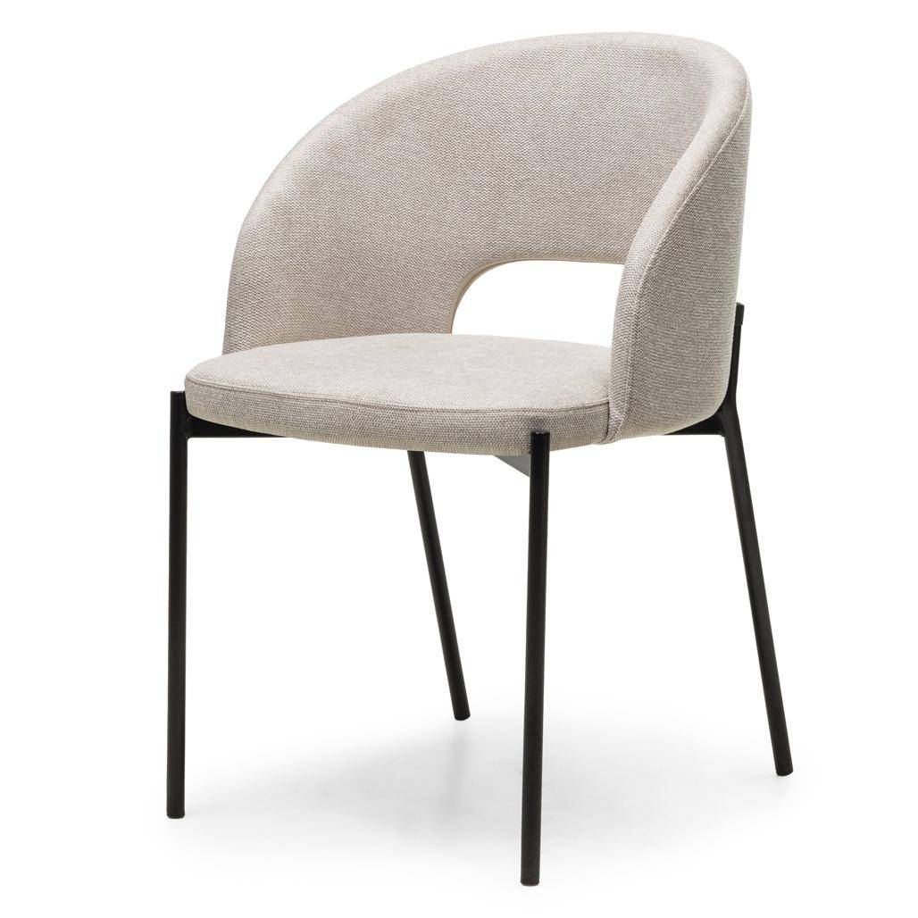Sedia MORES beige con gambe nere