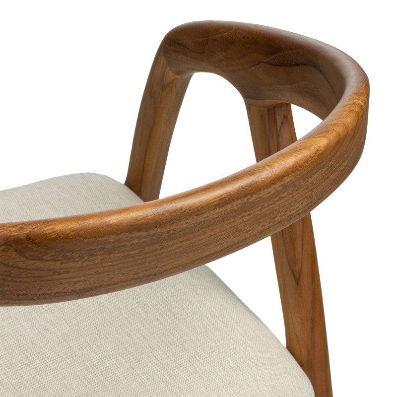 Sedia ONDE, legno naturale/crema, teak