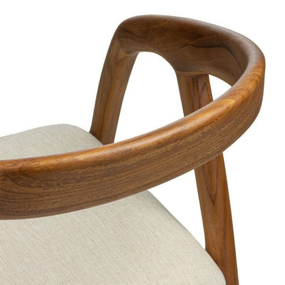 Sedia ONDE, legno naturale/crema, teak