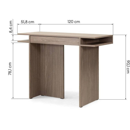 Scrivania/Console ANSO con cassetto, quercia perla