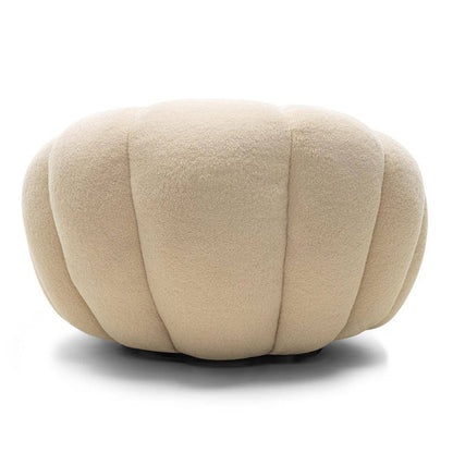 Poltrona girevole LOEL beige, bouclé, forme arrotondate