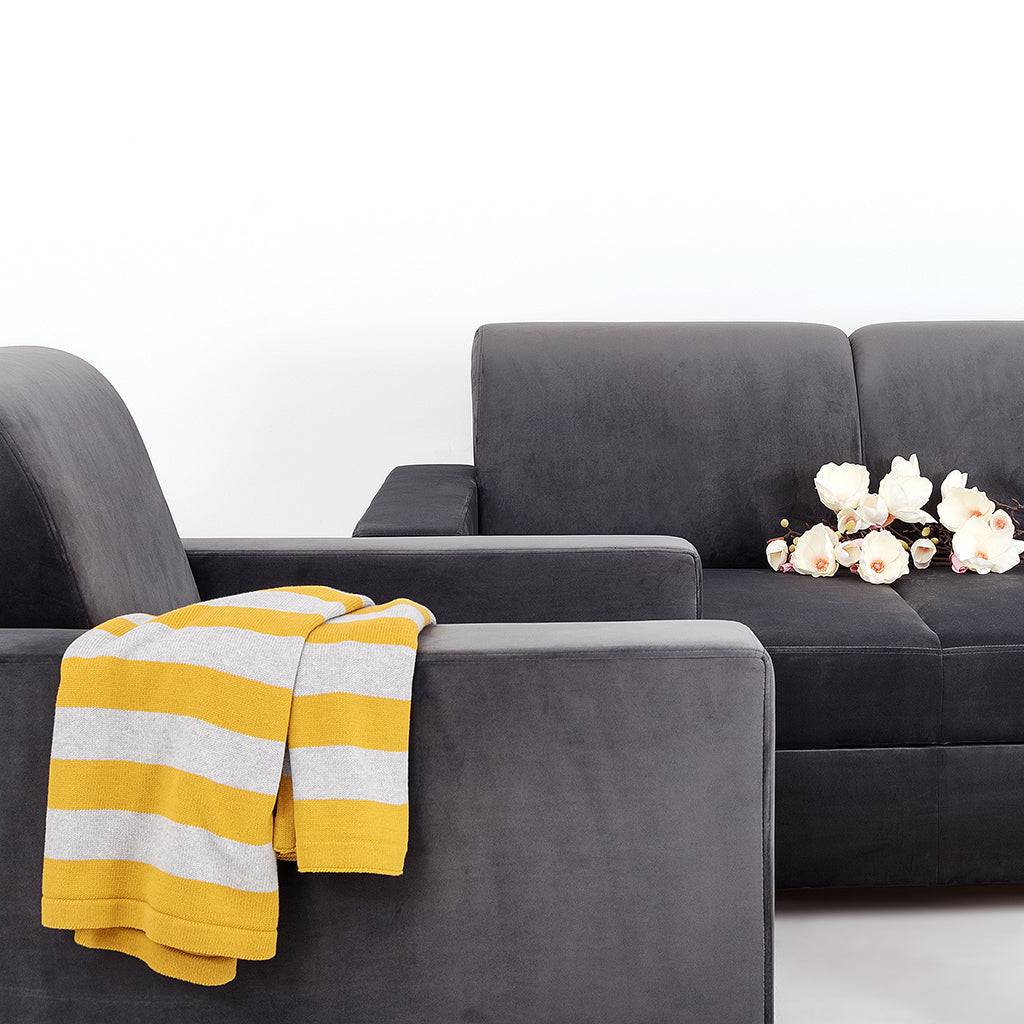 Divano letto STABLE 3 posti - grigio lilla, naturale