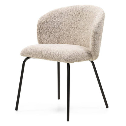 Esszimmerstuhl LUEUR, beige, schwarze Beine