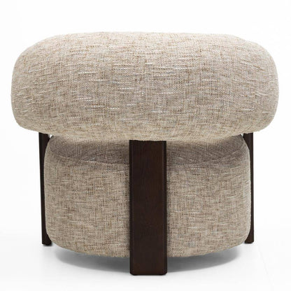 Sessel MONIQUE, Beigegrau/Nussbaum, abgerundete Formen