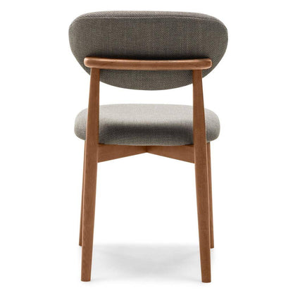 Sedia rivestita MIA, grigio scuro/noce