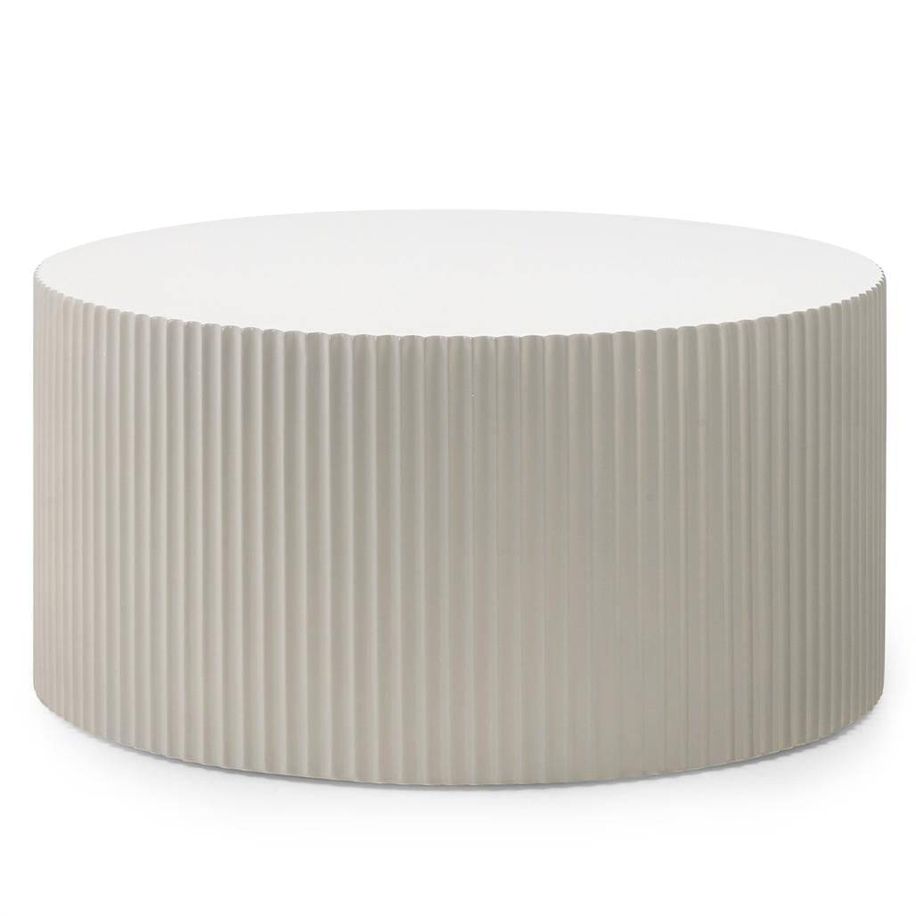 Couchtisch-Set ZOE geriffelt grau-beige